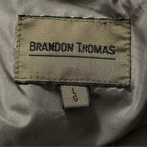 Brandon Thomas Men’s  Goose Down Puffer Hooded Jacket Grey L Gorpcore Outdoors - Picture 8 of 9